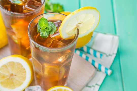 Iced tea in glasses