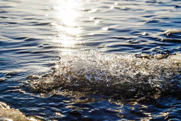 glittering ice in the sun