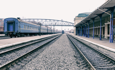 Railway tracks on station