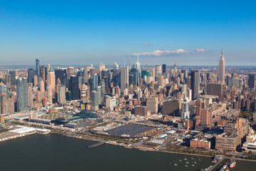  New York NYC. Lower Manhattan. Helicopter view