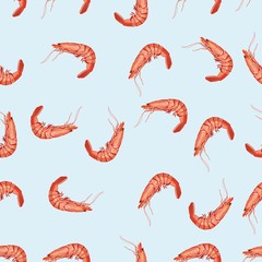 shrimp. seafood. seamless background
