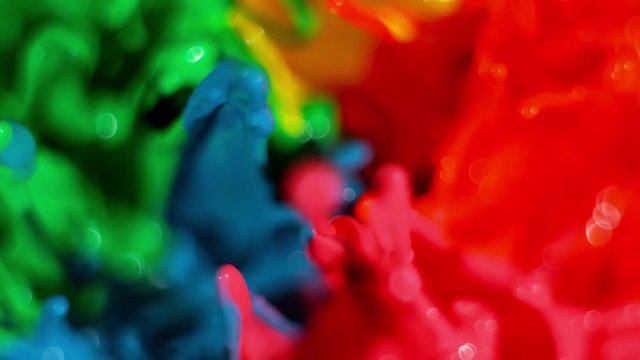 Soft focus abstract neon dancing in slow motion