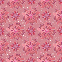 Seamless floral pattern with flowers on a brown background