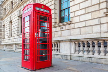 Red telephone box (booths) in London