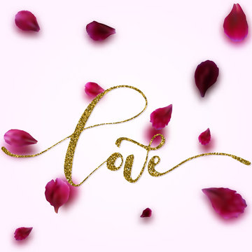 Love - freehand inspirational romantic catchword