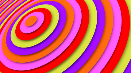 Bright concentric circles 3D render