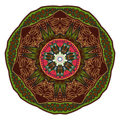 Vector coloring mandala Oriental pattern