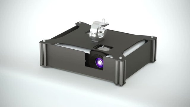video projector in projector case