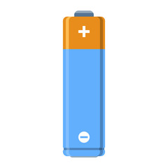 AA battery blue copper isolated vector illustration on white background