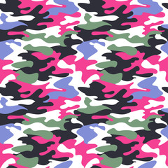Camouflage pattern background seamless clothing print, repeatabl
