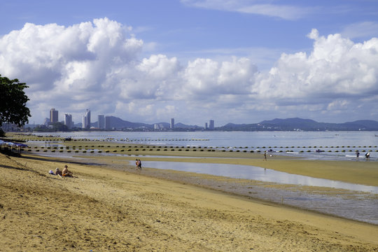 colour full beach. pattaya chonburi thailand. with blue sky  a l