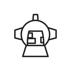 luggage compartment in airplane icon illustration