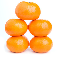 Mandarin orange on white background