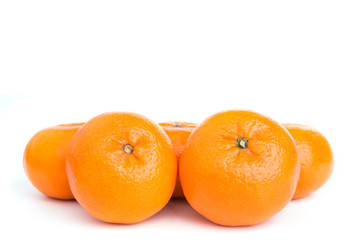 Mandarin orange on white background