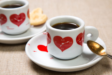 Cup of coffee and cookies.