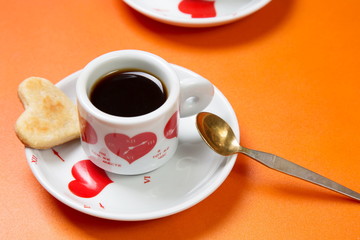 Cup of coffee and cookies.