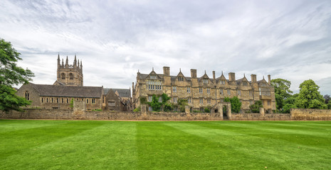 Panorama landscape with Merton College 