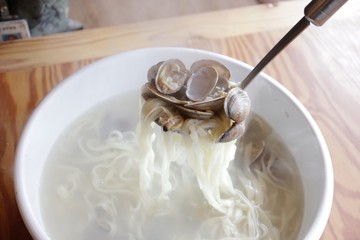 korean style clam noodle