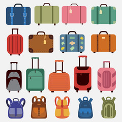 Flat icons luggage. - 135165742