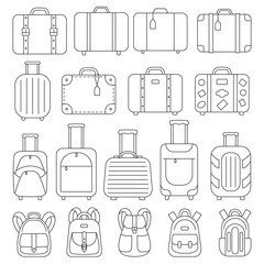 Line icons luggage