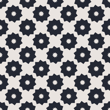 Monochrome geometric seamless vector pattern