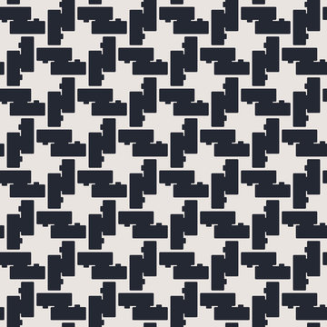 Monochrome geometric seamless vector pattern