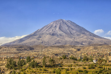 Fototapeta na wymiar Misti Volcano at Arequipa, Peru