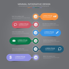 Infographic Elements with business icon on full color background