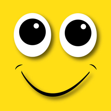 happy face yellow background