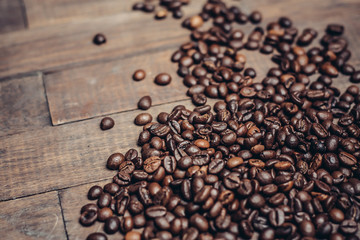 coffee beans, black background, 