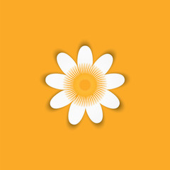 origami daisy field flower abstraction isolated on a yellow background art creative modern vector illustration element for design