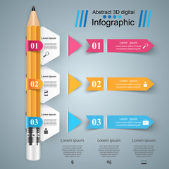 Business Infographics. Pencil icon.