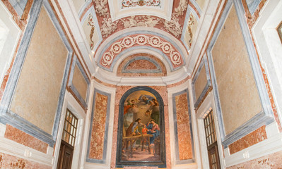 Fototapeta na wymiar Paintin in a small chapel