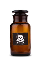 poison bottle isolated on white