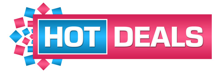 Hot Deals Pink Blue Circular Horizontal 