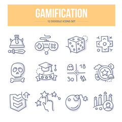Gamification Doodle Icons