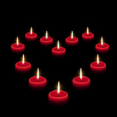 Heart of candles