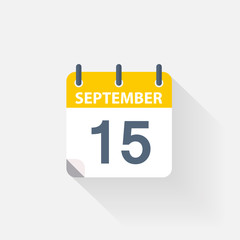 15 september calendar icon