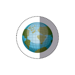 sticker earth map world in 3d vector illustration
