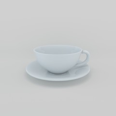 Empty Coffee cup. Isolated on grey background. 3D rendering illu