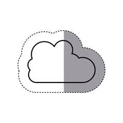 sticker silhouette cloud in cumulus shape vector illustration