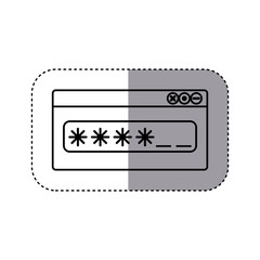 sticker silhouette Password text box with key vector illustration