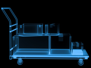 x ray trolley with storage boxes