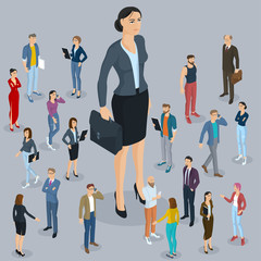 Isometric people vector set.