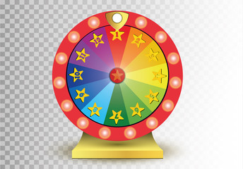 Colorful wheel of luck or fortune infographic. Vector illustration