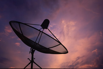 Satellite Dishes at twilight sky