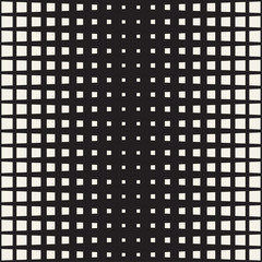 Stylish Minimalistic Halftone Grid. . Vector Seamless Black and White Pattern