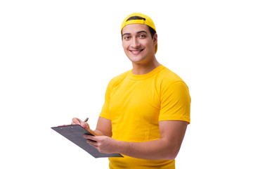 Delivery guy isolated on the white background