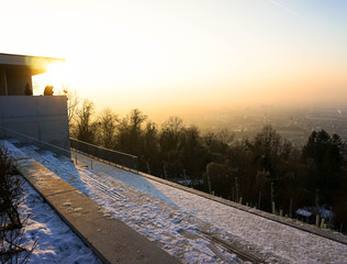 Abenddämmerung - Aussichtsplattform Turmberg Karlsruhe