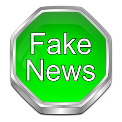 Fake News button - 3D illustration